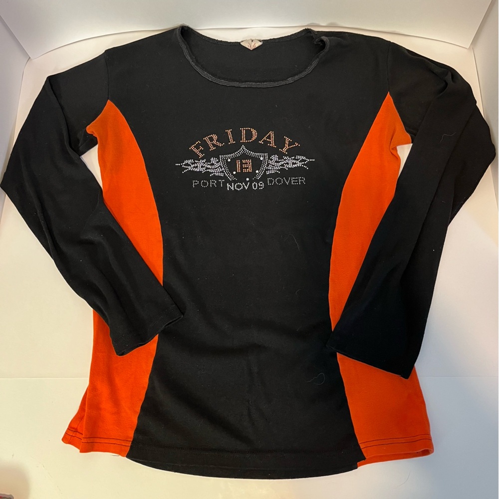 5/$25 Friday 13 Port Dover Nov 09 Oceanic XXL Orange Black Long sleeve Shirt